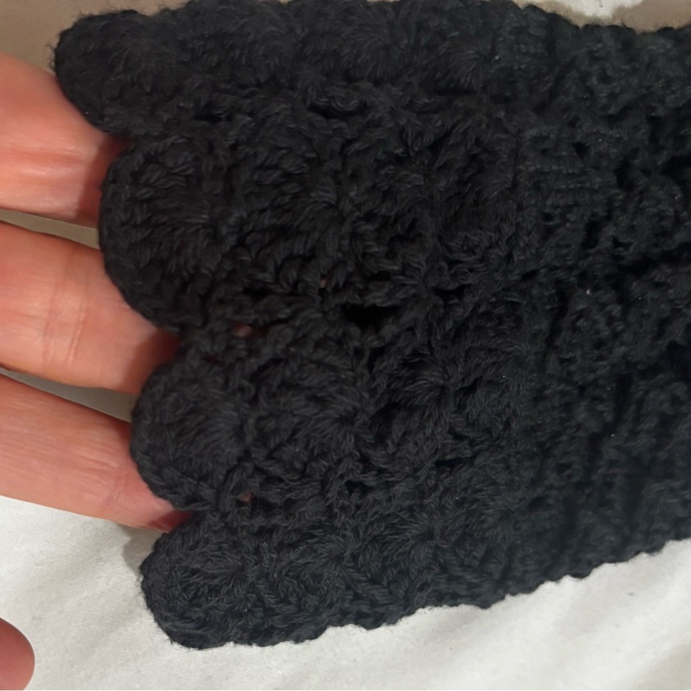 J. Crew Black Cropped Scallop-Edge Knit Cardigan - Picture 5 of 5